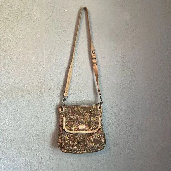 SakRoots Womens Crossbody Bird Print Leather Trim - Picture 1 of 6